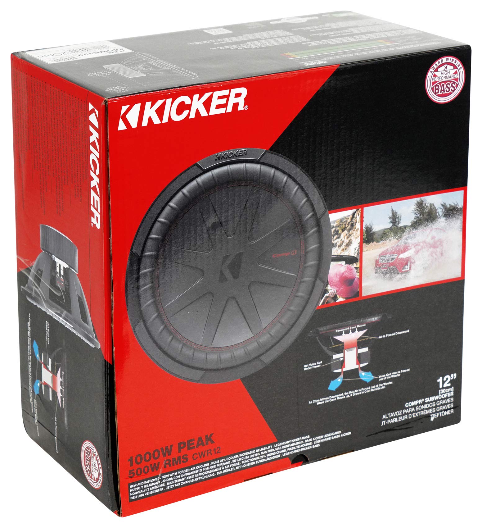 Amazon.co.jp: Kicker 48CWR122 COMPR12 1000W 12インチサブウーファー